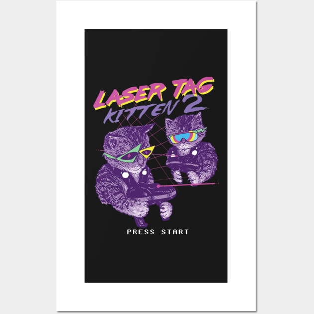 laser tag kitten Wall Art by idontwannawait